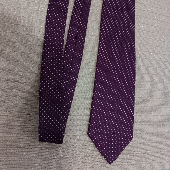 CHRISTIAN DIOR Silk Tie men`s fabric wine color polka dot - Picture 1 of 8